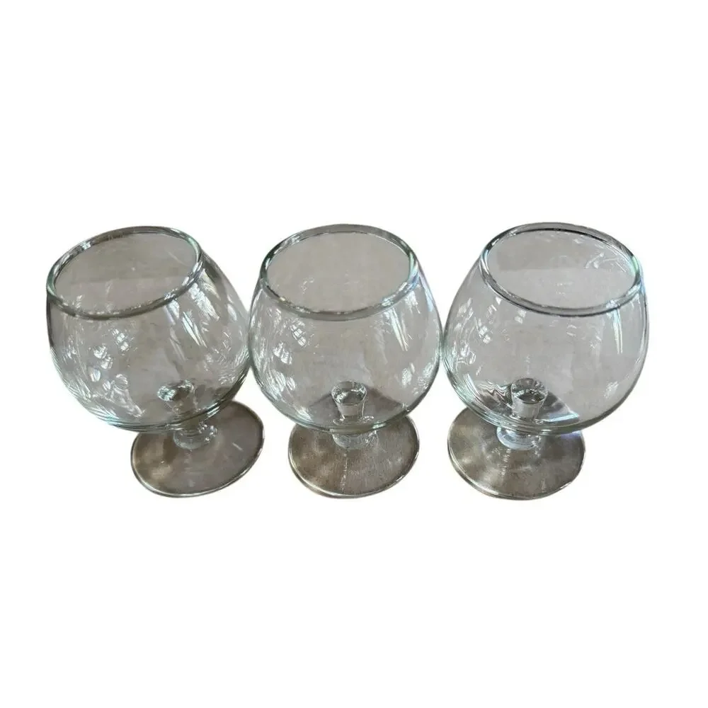 VTG Mini Brandy Snifters (3) Barware Man Cave Leisure Cognac‎ 4 Oz Cigar Party